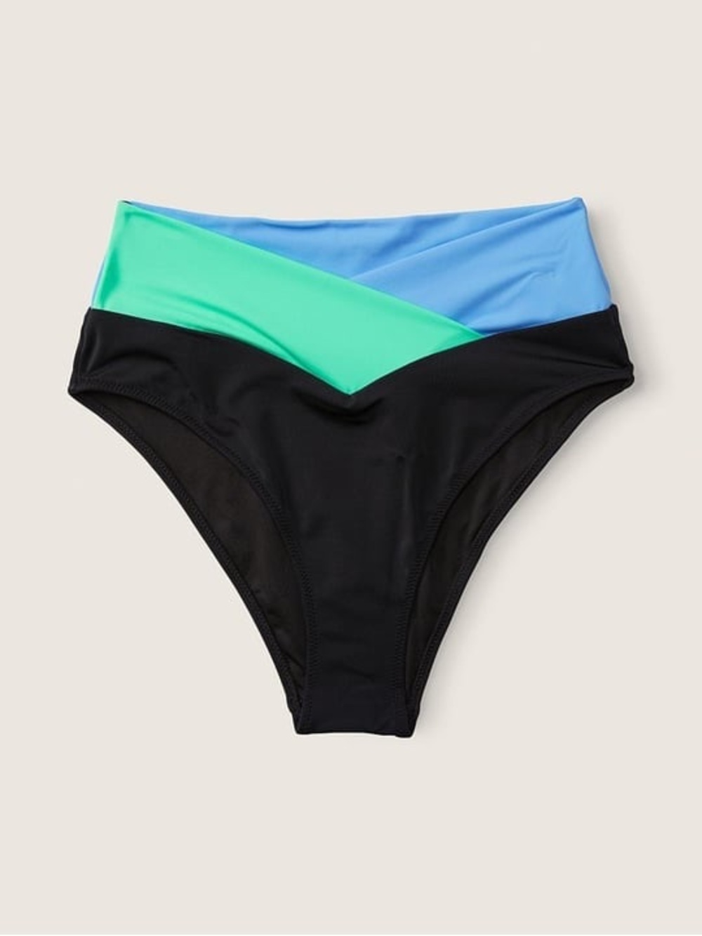 VS PINK Crossover Bikini Bottoms M NWT Colorblock
